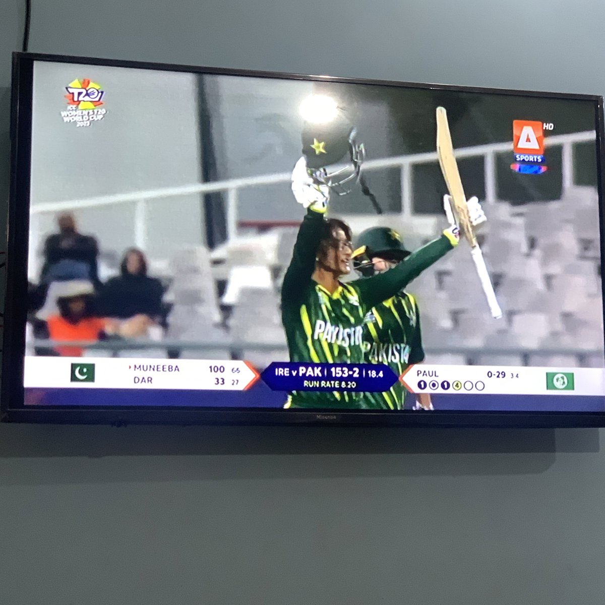 STAJAFRI's tweet photo. Congratulations @MuneebaAli17, first 💯 for Pakistan in T20 &amp; worldcup https://t.co/RM24aZCSdJ