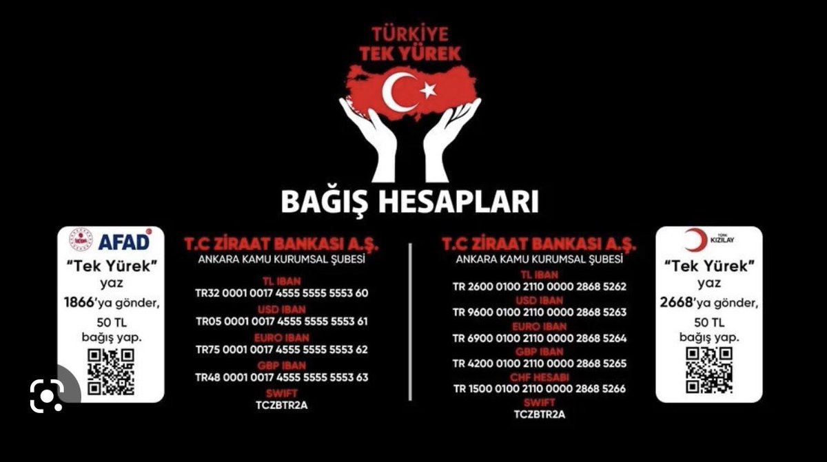 mfaydin56's tweet photo. “TEKYÜREK” bağış kampanyasına katılarak depremde zarar gören kardeşlerimize vereceğiniz desteğiniz çok önemli.Allah bu ülkeye bir daha böyle acılar afetler yaşatmaması dileğiyle depremde vefat edenlere rahmet yaralanlara rabbimden şifalar dilerim. Geçmiş olsun TÜRKİYEM🇹🇷 https://t.co/2M7KyJHyf2