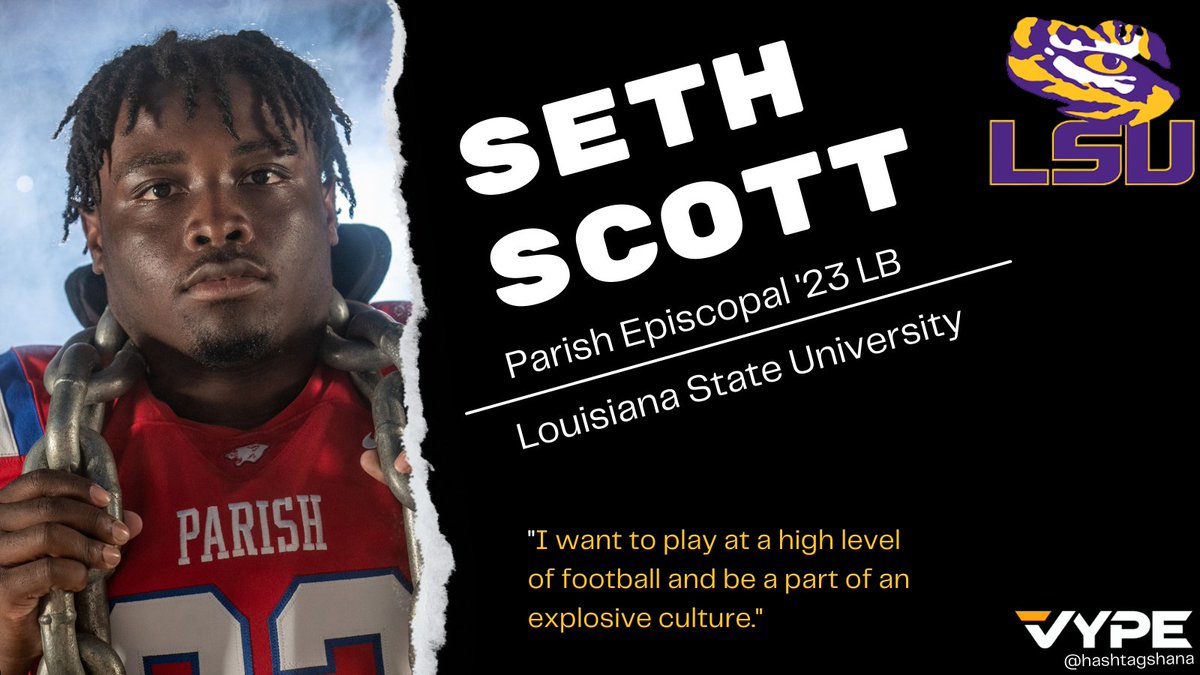 VYPEDFW's tweet photo. EXCLUSIVE INTERVIEW: Parish Episcopal LB, Seth Scott, discusses his decision to sign with LSU Tigers football! 

READ: https://t.co/2pyqt45URT

#VYPEcampus #committed #NLIsigned https://t.co/YStCNGXSGj