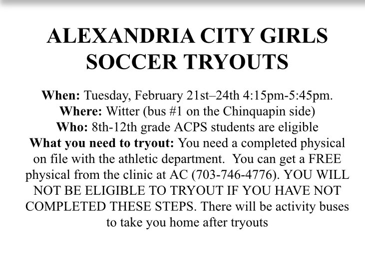 Alexandria City HS Girls Soccer tweet media