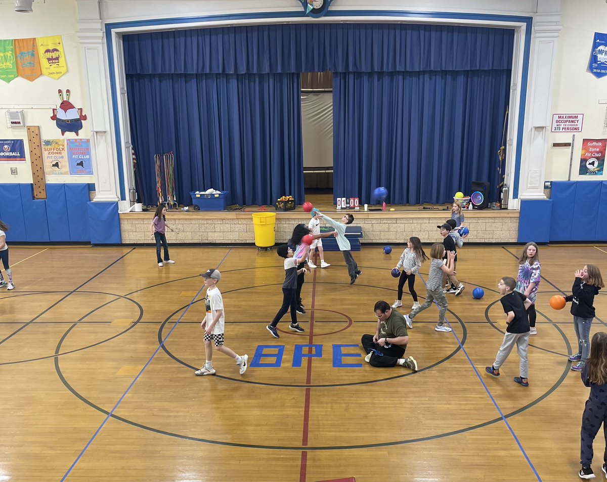 BPESchool's tweet photo. Mr. Campisi and Mrs. Paulis are doing an amazing job adding new things to the BPE gym and making it so much more fun to visit! *Mr. Campisi was not harmed during this creation. #bperocks https://t.co/dm53Yf3SR4