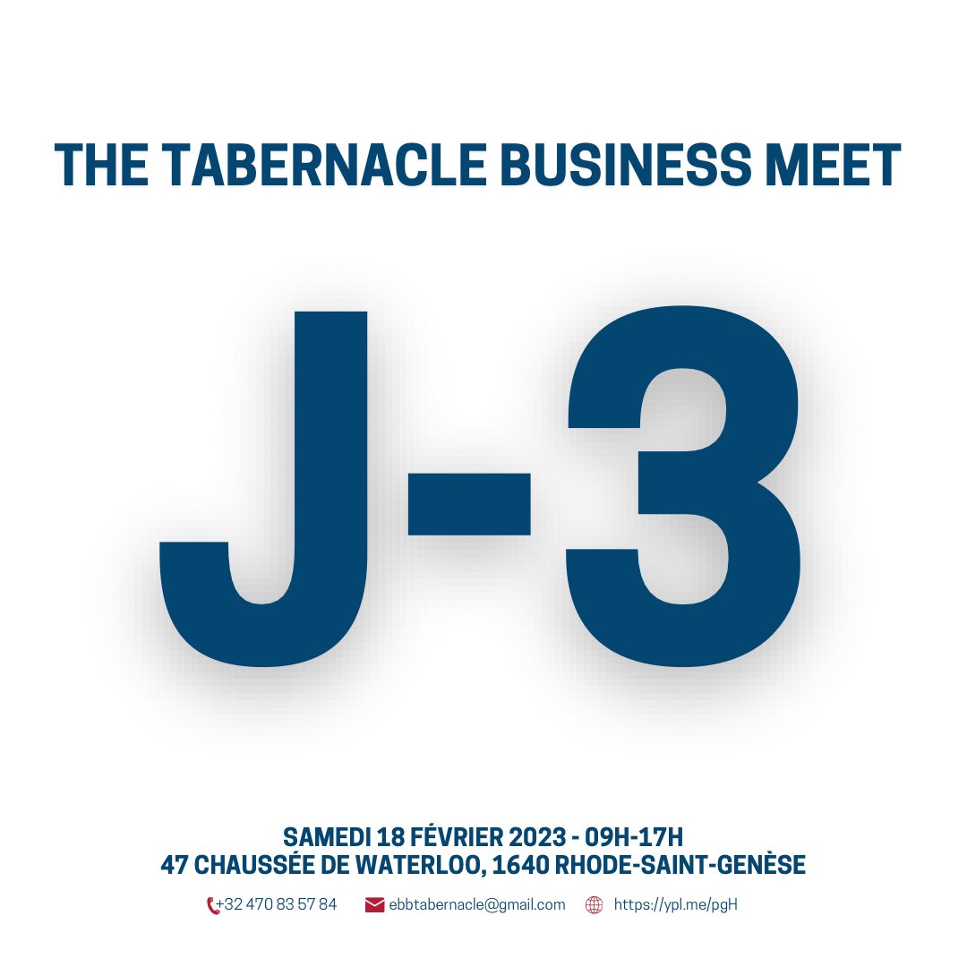 TabernacleEvent's tweet photo. Plus que 3 jours avant #thetabernaclebusinessmeet - Comment participer au Tabernacle Business Meet en 3 étapes: 

1. Se rendre sur le lien suivant https://t.co/5ynTs2d4i5

2. Sélectionner la quantité de ticket 🎟️ 

3. Passer au paiement 👌 https://t.co/dsuSBJIHa5