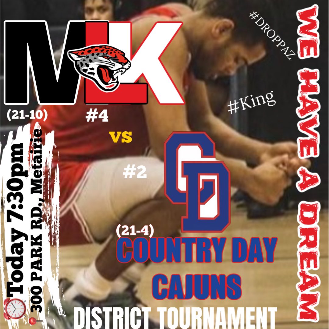 #4 MLK TAKES ON #2 COUNTRY DAY.   7:30pm @ Country day.