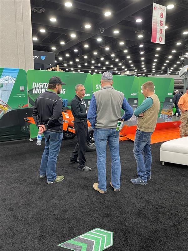 AgGrowthIntl's tweet photo. AGI Product Experts are keeping booth visitors engaged and informed at booths 7423 &amp; 8458 at #NFMS23. 

#AGIatNFMS #NationalFarmMachineryShow #AGIGrainHandling #BinMonitoring #PortableHandling @KYNFMS https://t.co/E1NuF5RvYg