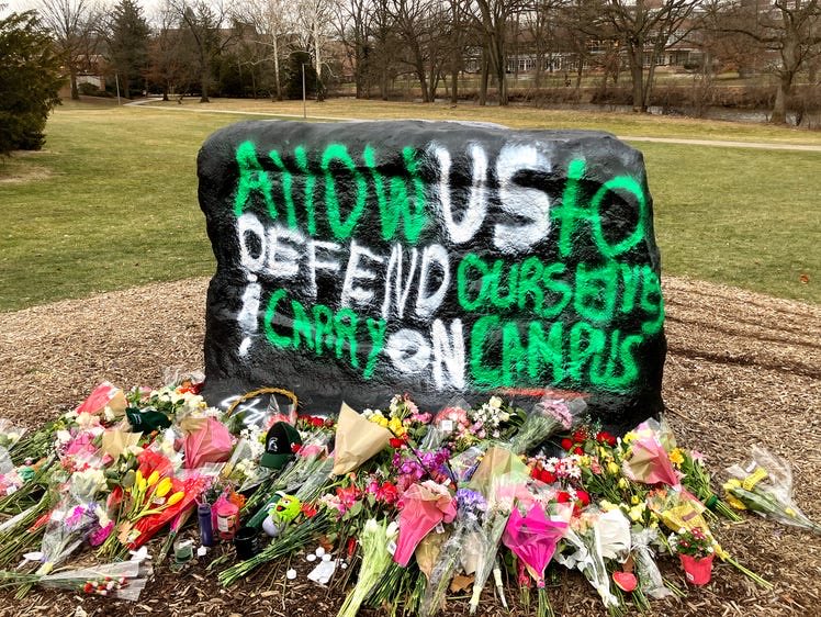 KristinaBeethem's tweet photo. I’m seeing calls for allowing the MSU community to carry on campus, both from people online and even from a message painted on the Rock this morning. As an MSU employee and alum, I’d like to say a few words about this idea. 🧵1/12 https://t.co/t5g2SKwmsb