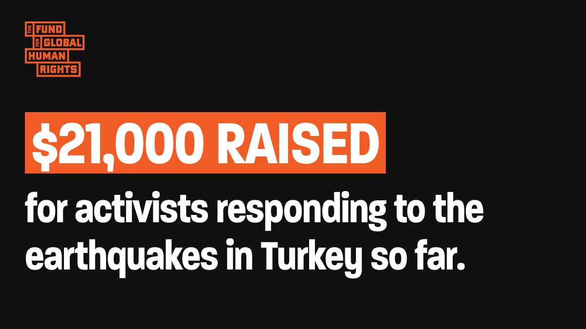 FundHumanRights's tweet image. Thank you to all who have given to our Turkey Emergency Fundraiser so far.

We've raised over $21,000 for activists who are supporting communities devastated by the earthquakes. 

Make a lifesaving gift: bit.ly/40EEV1L