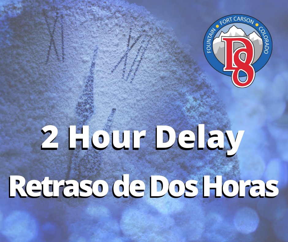 Due to extreme cold temperatures predicted for early tomorrow morning, all schools and buildings in FFC8 will be operating on a two-hour delayed start schedule on Thursday, February 16. This delay applies to school and staff start times.