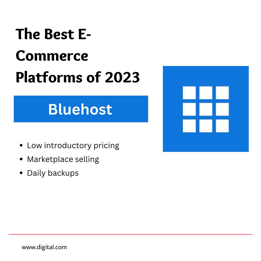 The top reason to choose Bluehost as an e-commerce platform is mainly the attractive introductory pricing — a 12-month term can save you a lot of money at the start, which is huge for new businesses. 

#domains #webhosting #webdesign # #startups #business #tech #Digital