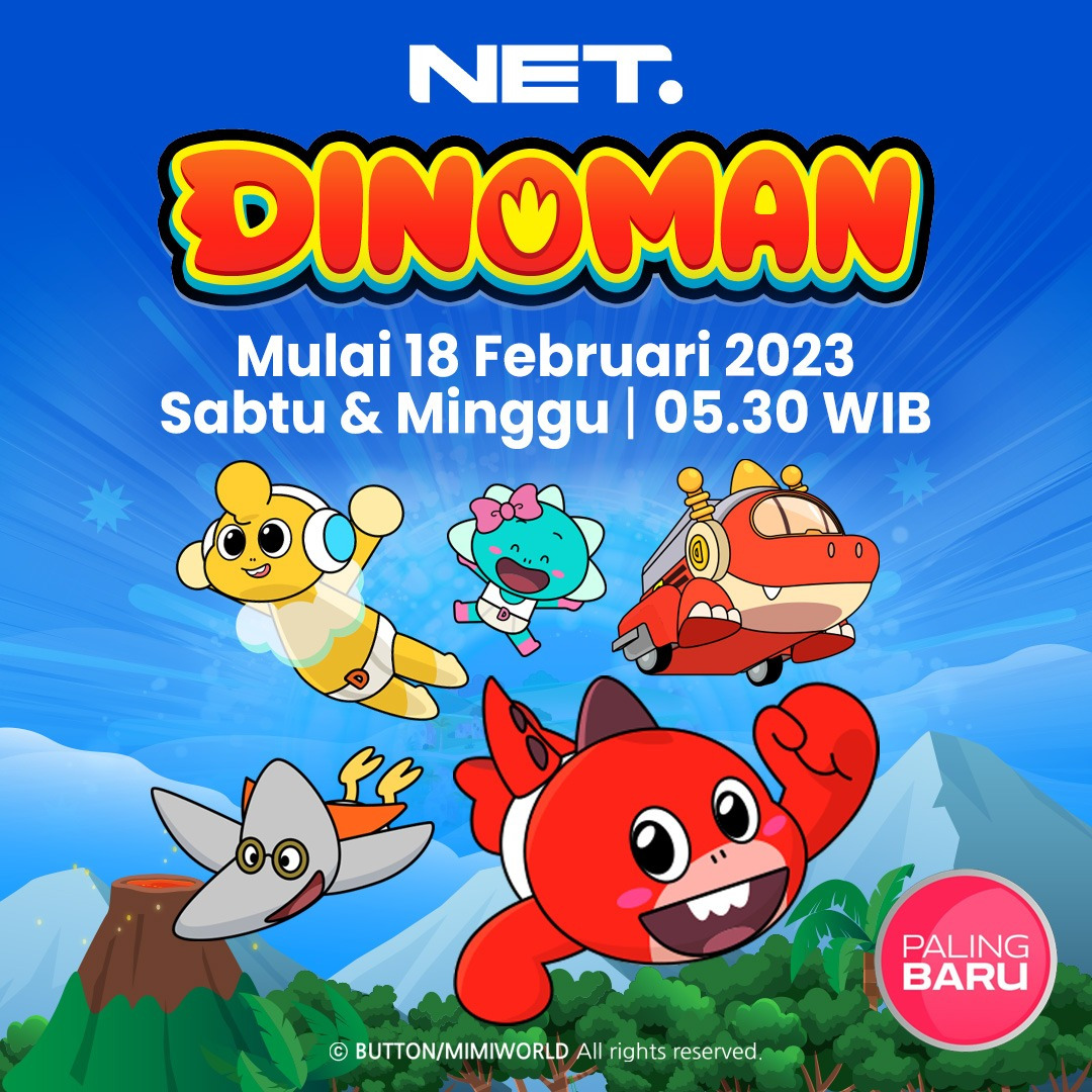 mdtvindonesia's tweet photo. Raaawwwrrr... Kamu bisa ikut petualangan DINOMAN menjelajah waktu di dunia dinosaurus!!! 🦖

Mulai 18 Februari, setiap Sabtu &amp; Minggu jam 05.30 WIB #NETFamily https://t.co/QBy27oYjSI