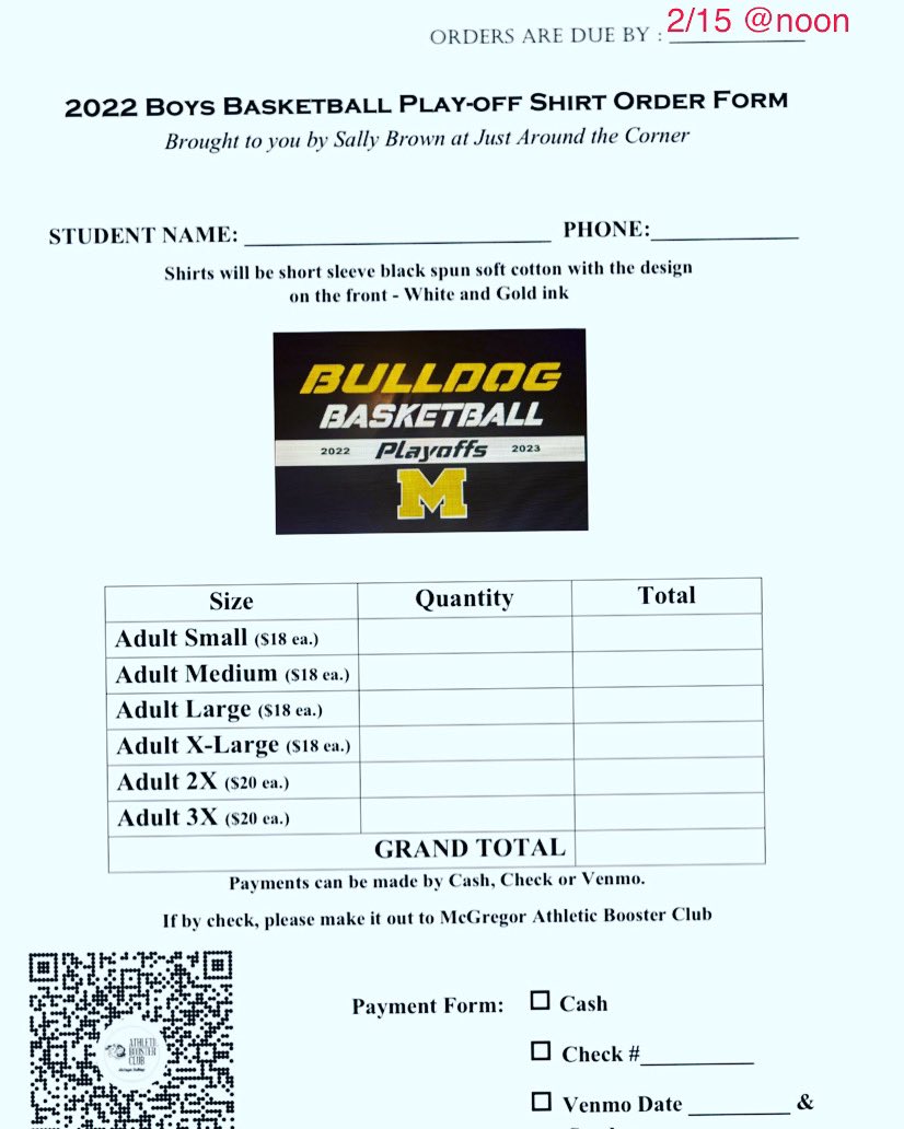 McGregorBooster's tweet photo. Players, parents, families, &amp; fans‼️‼️
 Boys Basketball Play-Off T-shirt orders are due tomorrow at noon to Coach! Get your orders in! https://t.co/bcahThHd4y