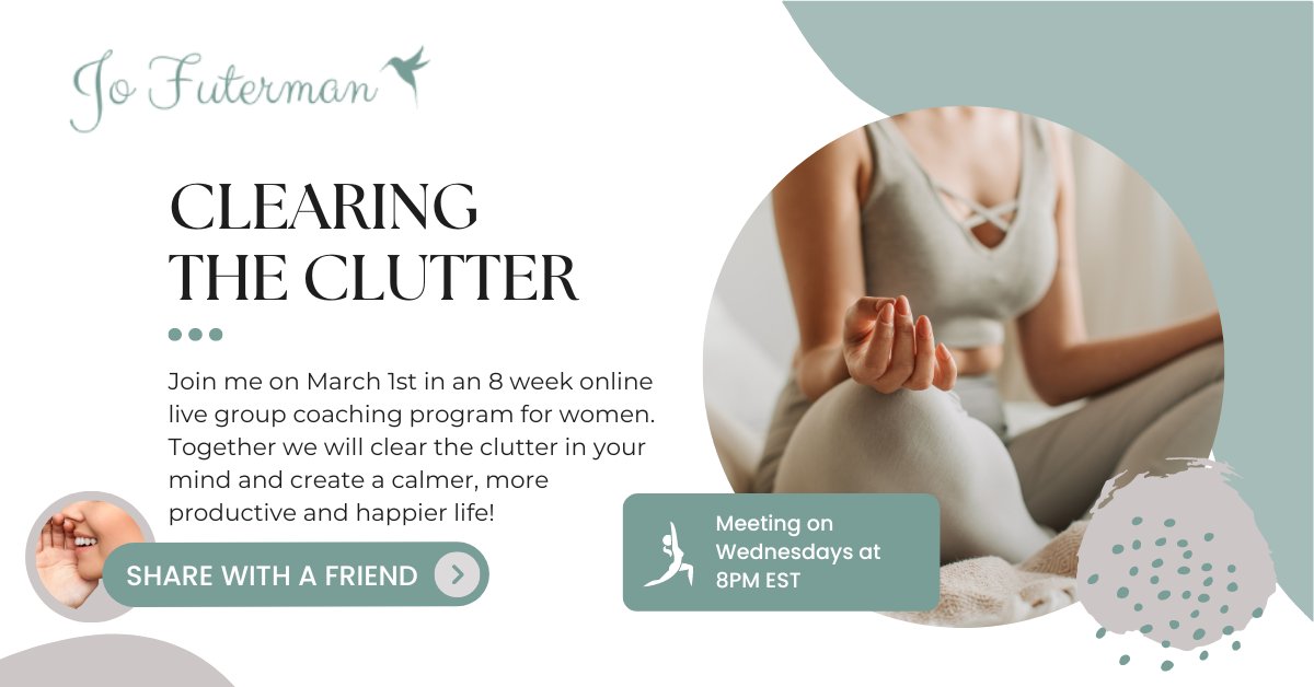 JoFuterman's tweet photo. #Women today are #stressedout. Juggling all that we put on our plates leaves us feeling #overwhelmed &amp; #resentful. Share Clearing the Clutter an online program for women. Together  empowering each other in creating a #productive, #peaceful &amp; #happierlife.
https://t.co/yT6oMKTjNU https://t.co/ONIvzMm61g