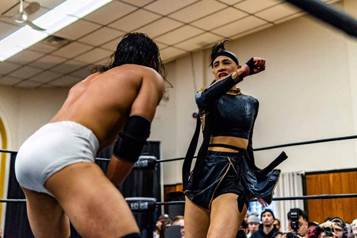 stabodeely's tweet photo. More from @beyondwrestling #MiightSnow. Above The Rest @GabrielSkye_ & @Tristen_Thai vs YoKai @Janai_Kai & @theonlyoya https://t.co/qWM8xn70pB