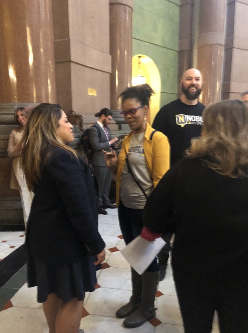 BeNobleSchools's tweet photo. Parents from @BeNobleMHS , @BeNobleDRW , and @BeNobleJCP were able to meet @GovPritzker , @RepAGC , @RepFord8 , @Repevans33 , Sen. Celina Villanueva, and @SenMattieHunter .

Swipe right to see all the fun! #NobleAdvocacy#BeNoble https://t.co/CkDcFw9cRv