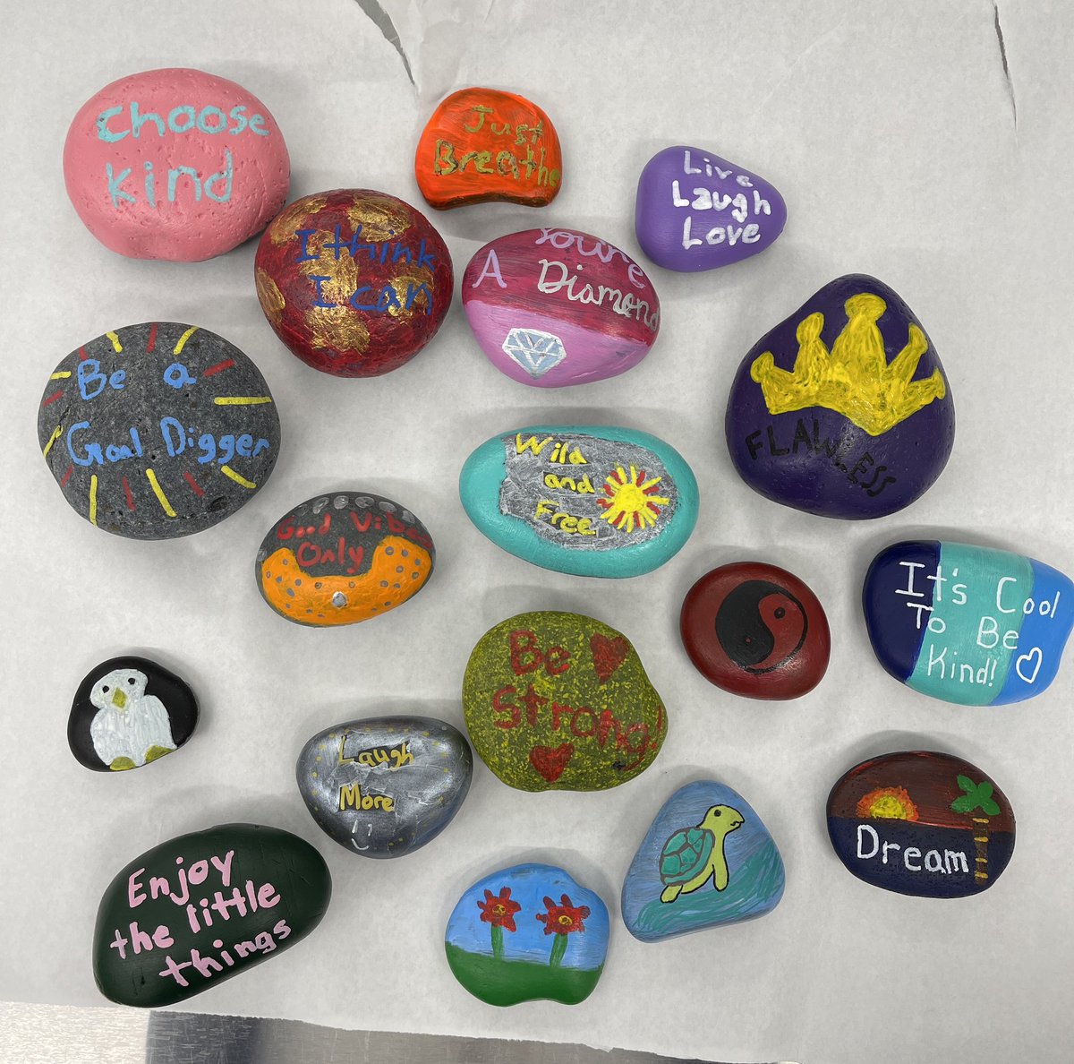 Another batch of painted rocks for the Blair High School Kindness Rock Garden. These NHS Seniors rocked it!!  <a href="/BHSBlair/">Blair High School</a> <a href="/NatHonorSociety/">National Honor Society</a>
