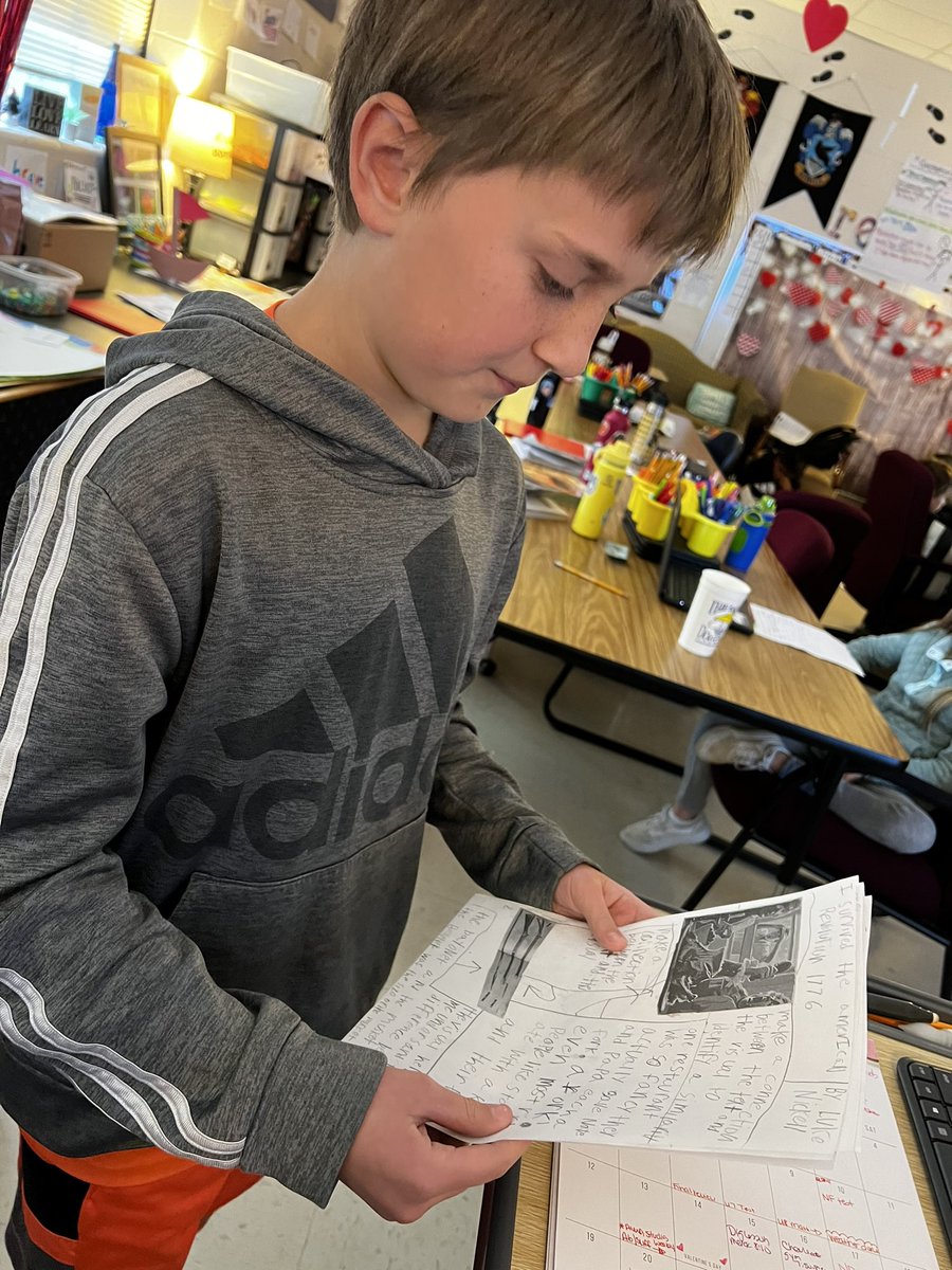 First projects are starting to be presented after our in depth novel study! They are so excited to show off what they’ve learned and the skills they’ve mastered! A board game, series of letters, scrapbook, and artifact bag-So great! <a href="/laurenTarshis/">Lauren Tarshis</a> <a href="/SharonElemS/">Sharon Elementary</a> #sharonstrong