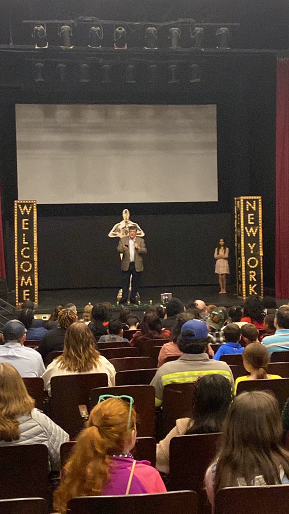 Michael Shoulders, a wonderful author, has joined Guild Gators at the Palace Theater tonight for the One Book Blitz book awards and showing of The Cricket in Times Square!!