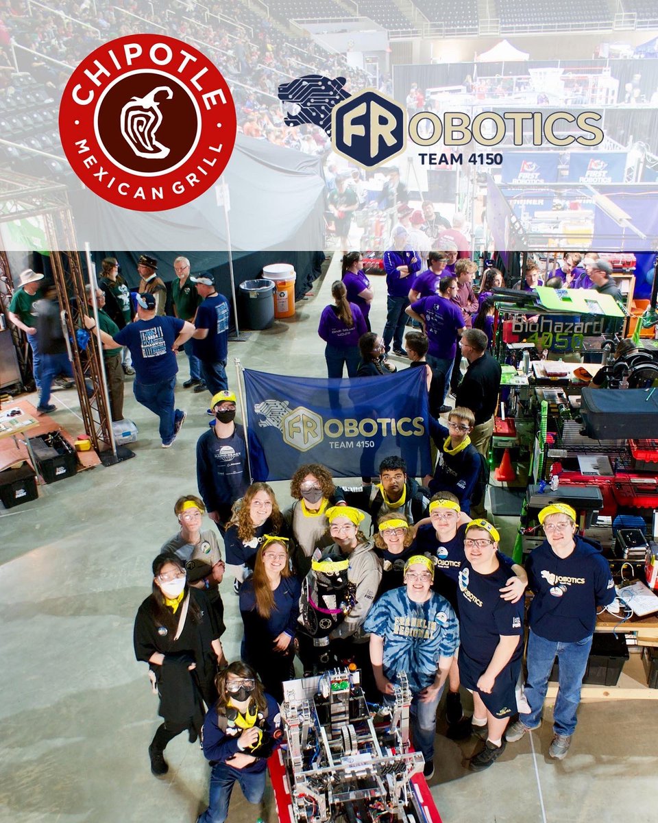 frobotics4150's tweet image. Chipotle Fundraiser!! 🤖🌶️ March 4th, 5pm to 9pm! Murrysville Chipotle, Be there or be square📦! Use code “3KAGL79” at checkout to support the team! #morethanrobots #omgrobots #chargedup