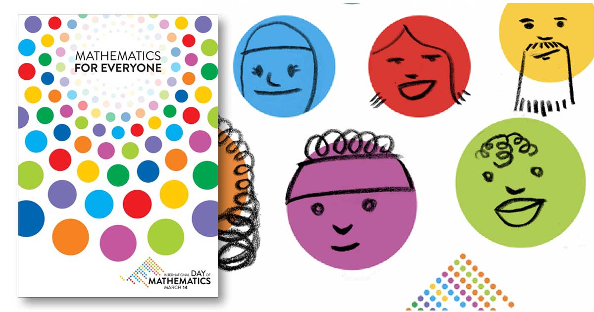 The 2023 'Mathematics for Everyone' poster is online! It needs your participation to be complete, though... grab some people and draw a face on each dot to add 'everyone' who can experience mathematics. idm314.org/decorate