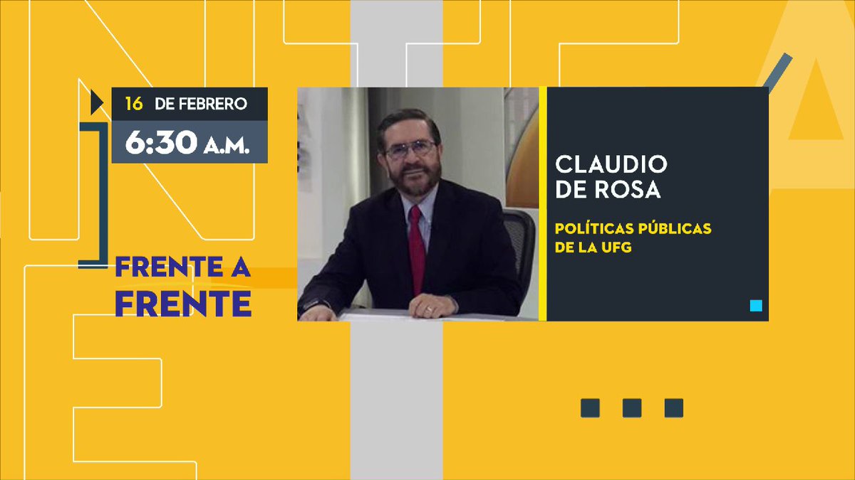 En la primera entrevista de este jueves 16 de febrero estará el Dr.  Claudio de Rosa, investigador del Observatorio de Políticas Públicas de la <a href="/UFGoficial/">Universidad Francisco Gavidia - UFG</a>.

Sintonízanos por Canales 📺 2 y 4 de Telecorporación Salvadoreña, 📻 Radio Que Buena y plataformas digitales.