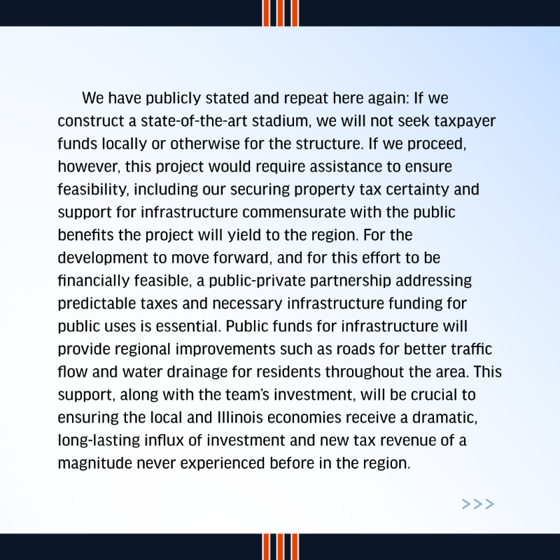 ChicagoBears's tweet photo. Our open letter regarding the closing on Arlington Park property: