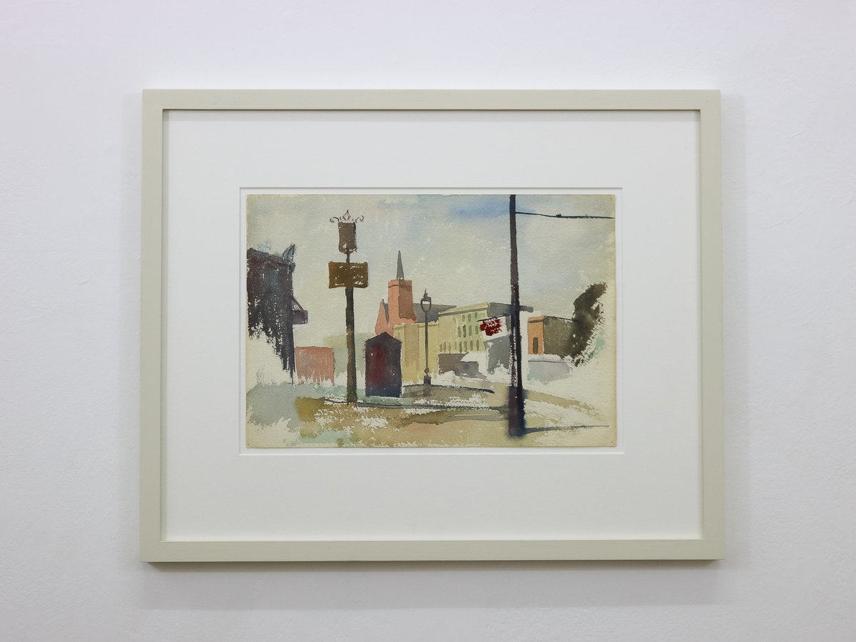 We recently reframed this watercolour by East London Group artist Elwin Hawthorne (1905 - 1954). Bought at auction, it dates from 1931 and shows a view of Mile End. #EastLondonGroup #ElwinHawthorne #ELG
possibleframe.com/elwin-hawthorn…