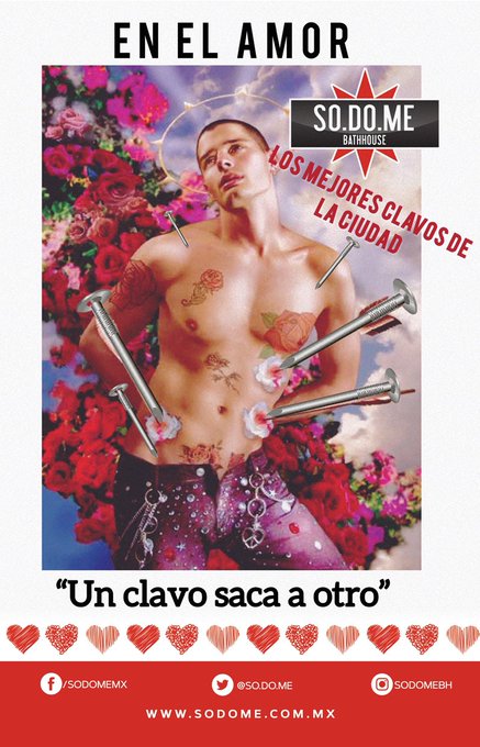 La fiesta mensual de febrero en @SO_DO_ME EN EL AMOR “UN CLAVO SACA A OTRO”. Febrero 17. Acceso gral: