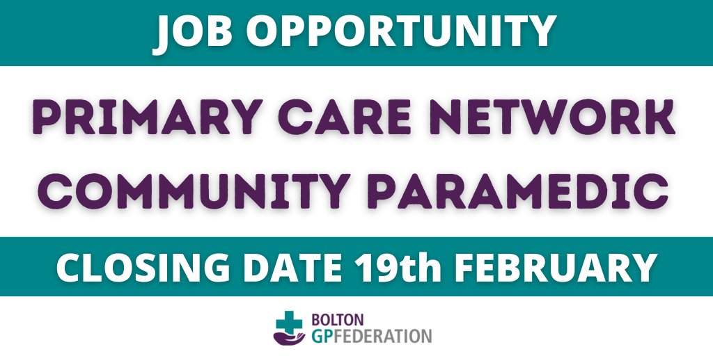 boltongpfed's tweet photo. **JOB OPPORTUNITY**

We are looking for an enthusiastic, committed, and professionally registered Paramedic to join our team. If you want to make a difference in the local community then we want to hear from you.

Find out more here https://t.co/LMdq7E37BB https://t.co/Aoro6zeZBL