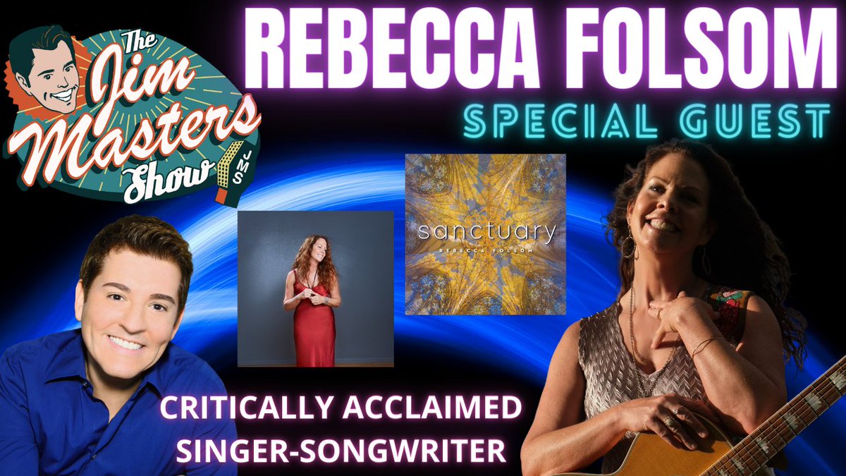 *Come join the fun TODAY Wednesday February 15th LIVE! 7p ET 4p PT on #TheJimMastersShow #Live  series as critically acclaimed #singer #songwriter #RebeccaFolsom @RebeccaFolsom8  stops by the show as my special guest! Watch and enjoy here: youtube.com/watch?v=0YZCh9…