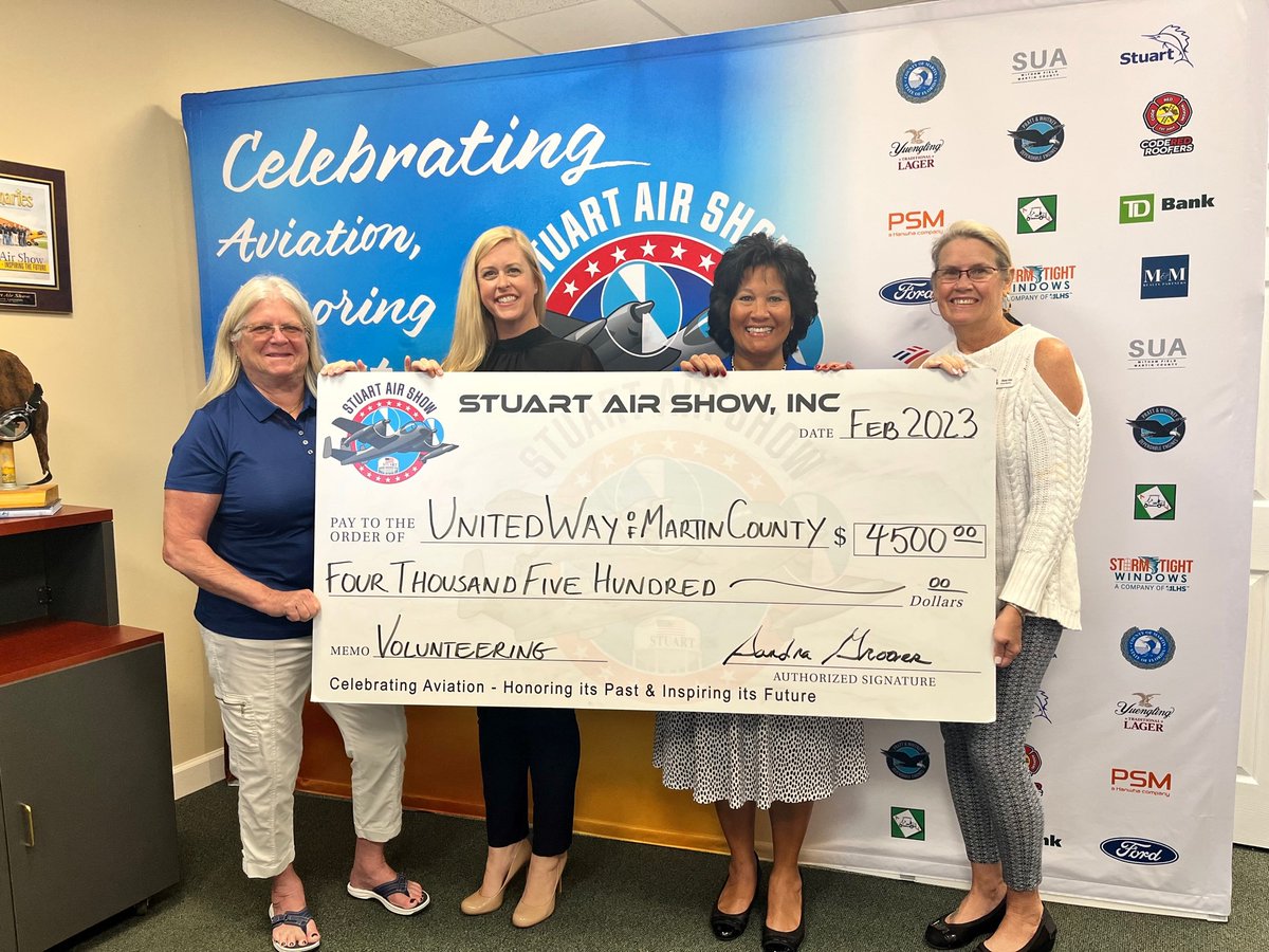 We're proud of our partnership with the <a href="/StuartAirShow/">Stuart Air Show</a>. With their support, the sky’s the limit for what we can do to lift our community! ✈️