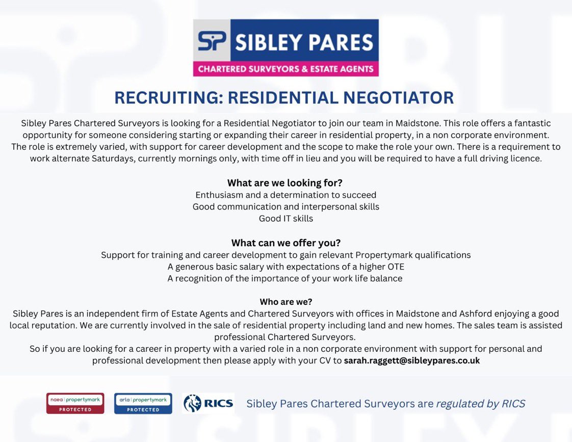 We are recruiting. Looking for a career in residential property in a professional, ethical,  non corporate environment? Joining a team that works hard, delivers results, recognises the importance of a work/life balance and enjoying work  then please contact us!
