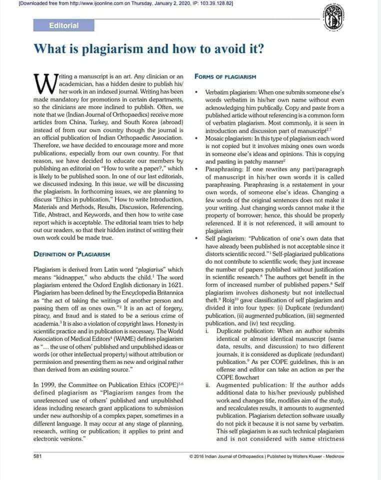 DrasmaJabeen1's tweet photo. What is Plagiarism and how to avoid it? #phd #research #academia #AcademicTwitter #researcher #phdlife #phdchat #academicwriting https://t.co/g8dljnwj37