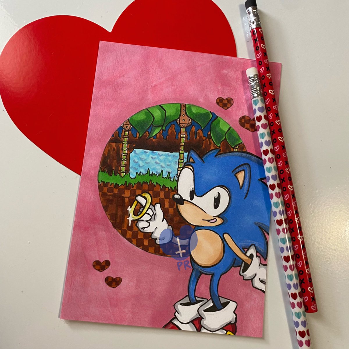 Panda_Reaper's tweet photo. A small Valentine I had made for my boof yesterday 
#SonicTheHedeghog #valentines #traditionalart #greenhillzone https://t.co/6Yihn6tw7Q