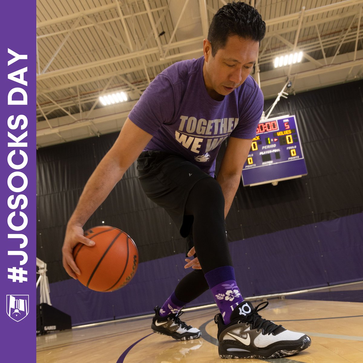 JJCalumni's tweet photo. Get your head in the game and sport your #JJCSocks on social media today! Don't forget to tag us!💜🧦🏀 https://t.co/BGsW4V2PFx