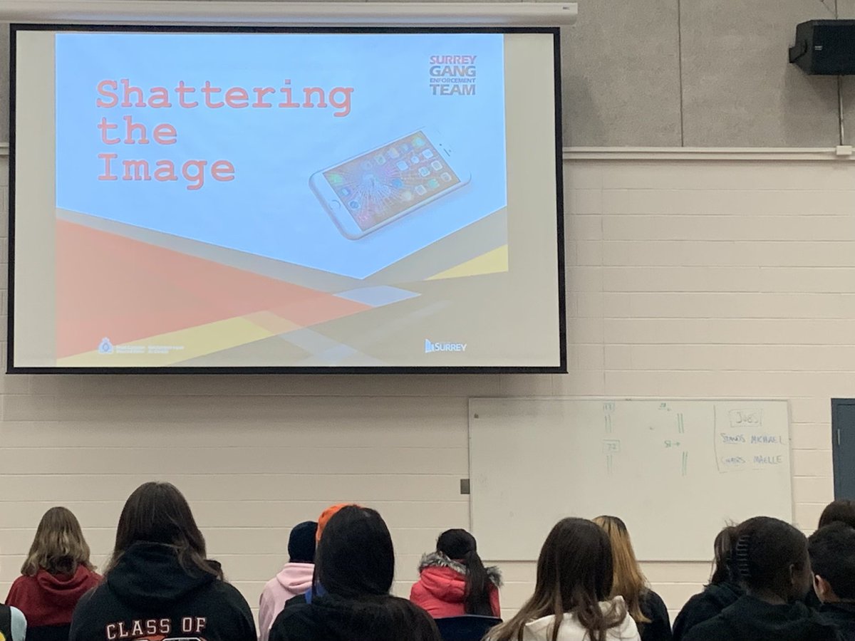 hughtheteacher's tweet image. We brought in Surrey Gang Enforcement Team to present Shattering The Image program to our Upper Intermediate students. We are grateful that there are proactive educational opportunities like this available. We highly recommend teachers in Surrey book this presentation. #sd36learn