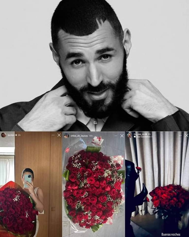 liberta___depre's tweet photo. Ontem no Valentine's Day ( dia dos namorados), Karim Benzema enviou flores para três mulheres diferentes.

- Jordan Ozuna, sua atual companheira.
- Cora Gauthier, sua ex - companheira e mãe do seu filho.
- Cholé Launey, sua primeira companheira e mãe da sua filha.

Romântico ♥️ https://t.co/bRoZ66HNhZ