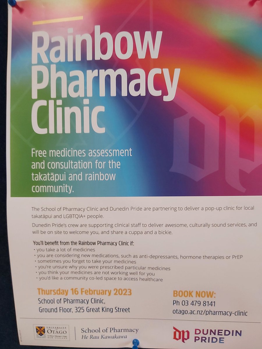 CarlaDillon's tweet photo. Today is the day! @OtagoPharmacy @LisaJKremer #pharmacy #rainbow #LGBTQIA https://t.co/rBx4iSoeZr