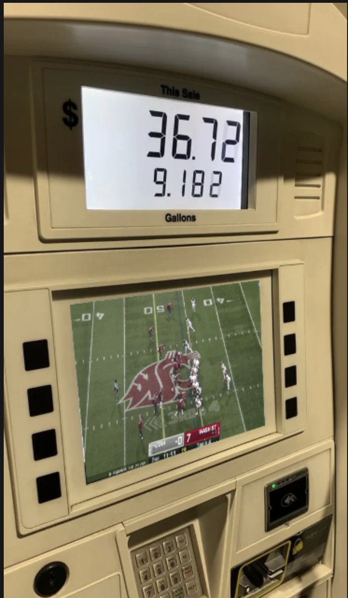 boneyfuller's tweet photo. Coming to a Little TV on a Gas Pump Near You: Pac-12 football. https://t.co/naRVVeHSyz