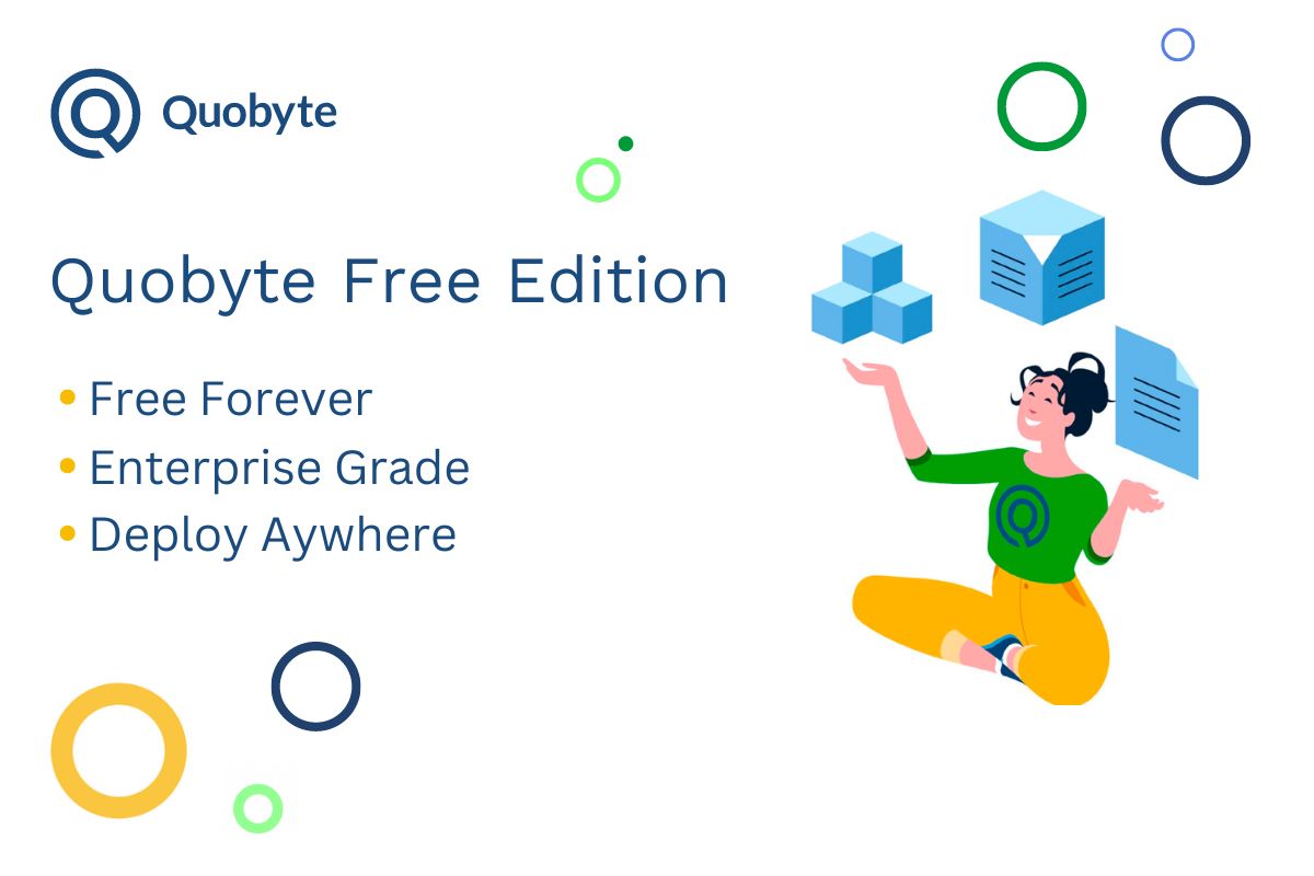 Quobyte's tweet photo. Quobyte’s latest version is #free forever and comes with:
✅ 150 TB HDD
✅ 30 TB SSD
✅ 10 TB on cloud
✅ One cluster
✅ Community Support
Check out the complete list of features here and get started today 🚀: https://t.co/q1wvnvK14T
#storage #softwarestorage #IT #freemium https://t.co/4IIwDQvUTE