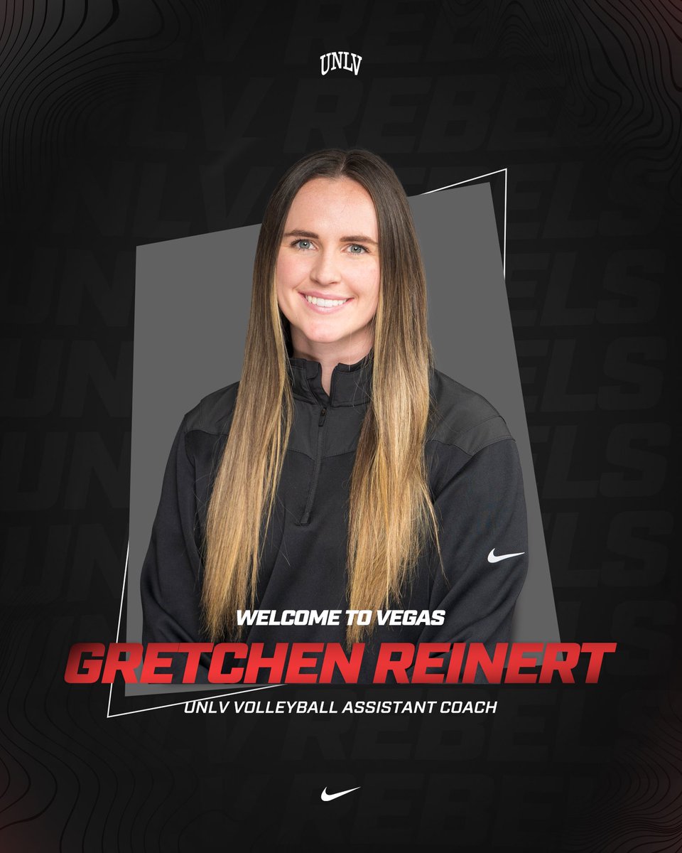 UNLVvball's tweet photo. Officially official‼️🤩

Gretchen Reinert rounds out the UNLV volleyball coaching staff as the newest assistant coach‼️

📰: Read all about the newest member of our UNLV family here: https://t.co/R7PDVAzhRT

#BEaREBEL https://t.co/Ir4m2abwNe