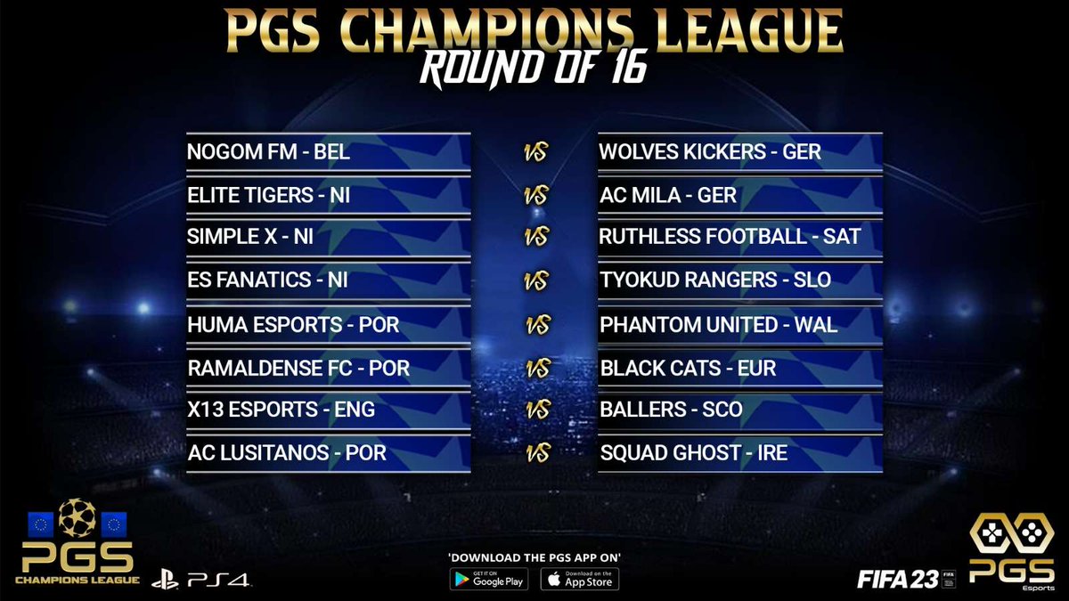 🏆<a href="/_Official_PGS/">PGS Esports</a> CL Match Day Round of 16

🆚Wolves Kickers 
⏳21:00 UK ✈️

🆚Wolves Kickers 
⏳21:30 UK 🏠

🎦~ twitch.tv/nogomfmesport

🖌️~ <a href="/PhantomDesign21/">Phantom Designs</a>  

#GGFM I #fifa23 I #proclubsfifa