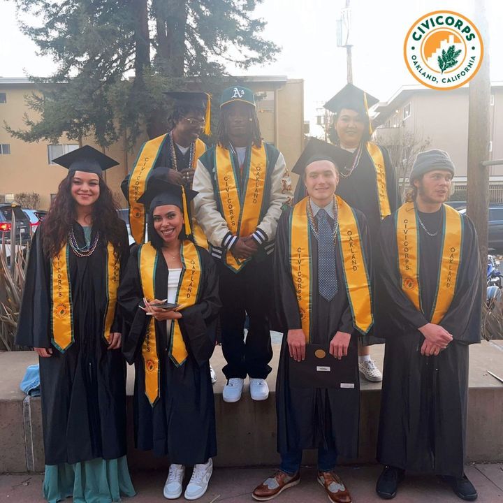 Civicorps's tweet photo. A huge congratulations to our 2023 graduates who graduated last Thursday through our successful partnership with Opportunity Academy @AlamedaCOE! We are so proud of all of you! ⁣🥳🧡 
#highschooldiploma #2023grads #education #localcorpspride #conservationcareers #greenjobs https://t.co/f1XPZT06yA