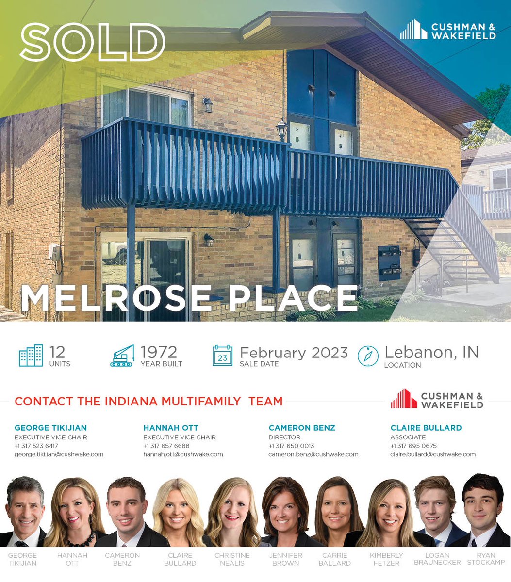 INMultiTeam's tweet image. SOLD:: Melrose Place, 12 Units || Lebanon, IN

#Multifamily #MultifamilyInvesting #ApartmentInvesting #IndianapolisMultifamily #IndianaMultifamily #MidwestMultifamily #Multihousing #CRE #commercialrealestate