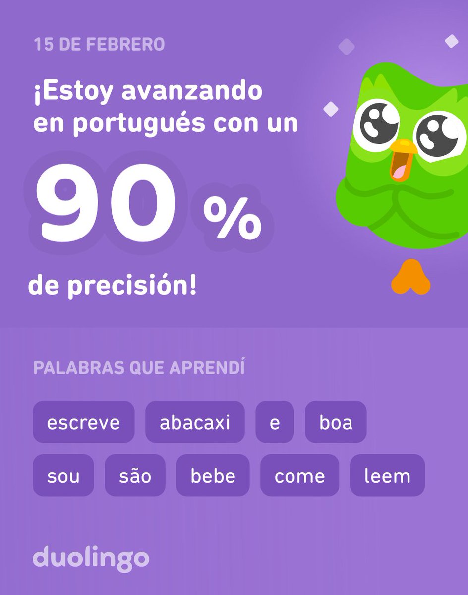 celsamaiz1's tweet photo. ¡Estoy aprendiendo portugués en Duolingo! Es gratis, divertido y efectivo. https://t.co/3HjRZ60a6c