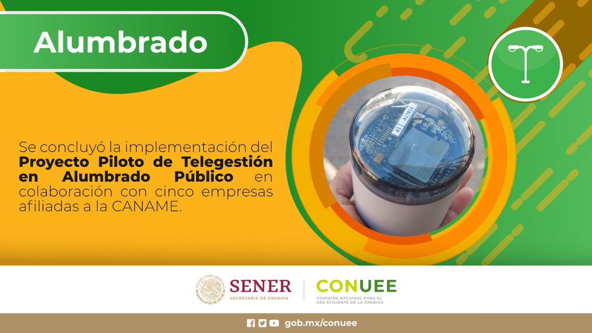 CONUEE_mx's tweet photo. Conoce los resultados del 2022 del proyecto de Telegestión en Alumbrado Público Municipal a cargo del equipo de @Cmunicipios1 
 
En el Informe de Actividades #IDA2022 se encuentran los lgros de los #ProgramasConuee

Lee más en 📗https://t.co/oYEuzaC0No 
#AhorrarEnergíaEsBienetar https://t.co/IPYRwq6LFr