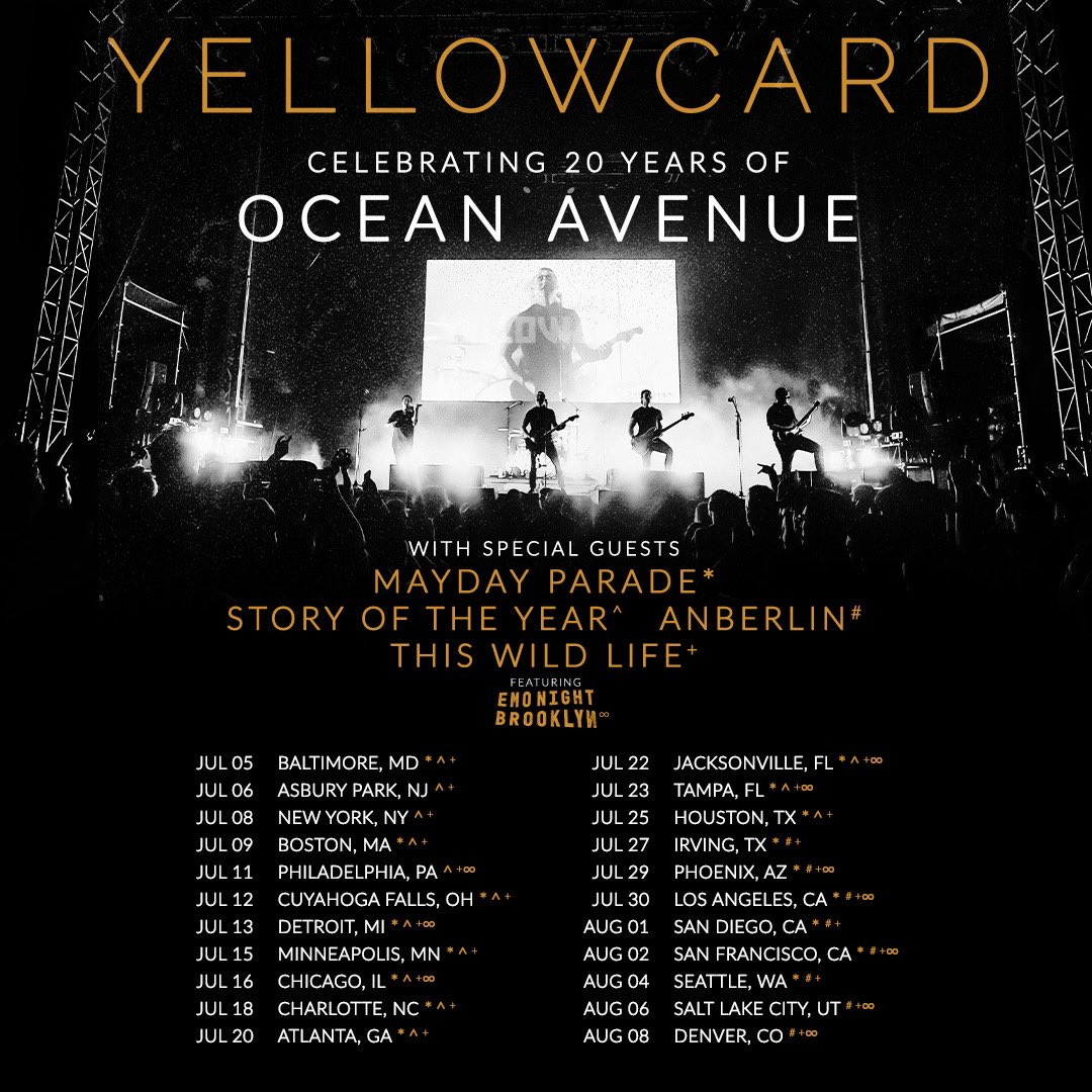 Yellowcard's tweet photo. Artist presale is happening now! Find the presale password in the announcements channel of our Discord, and tell us what shows you’re attending in the comments! ⬇️
https://t.co/FX2Z90FybT https://t.co/d79NV0nTqN