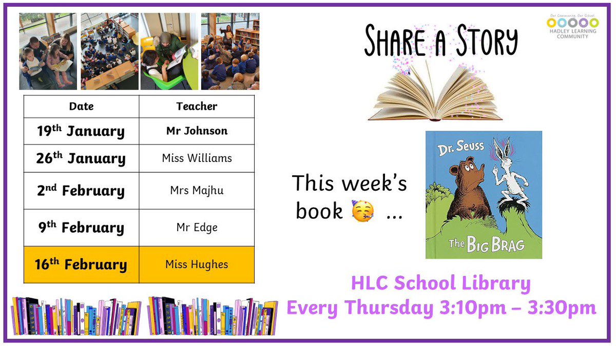 mrscouzens1's tweet photo. @MissHughes32 joins Share a Story tomorrow! 😍🥳 As always… we can’t wait to see you all there! @HLC_Primary https://t.co/IeYbi6FiOS