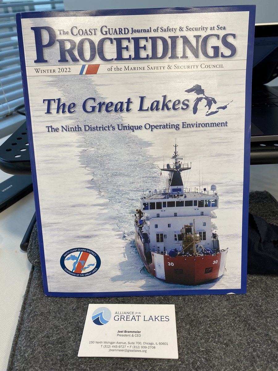 Let's hear it for words on paper! In hard copy today with awesome pix and stories from across the #GreatLakes with an opening story from yours truly. Thanks <a href="/USCGGreatLakes/">USCG Great Lakes</a> for making this issue happen and for keeping us and the lakes safe out there. Online version soon