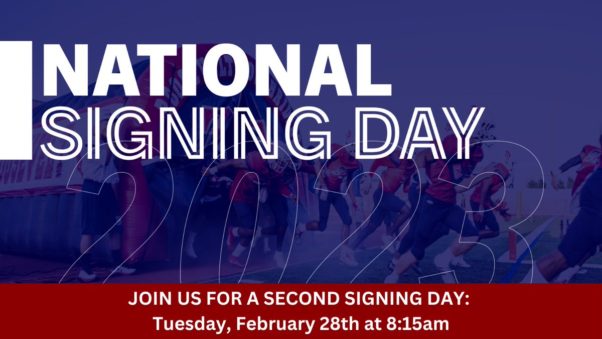 TRRoughRiderFB's tweet photo. SIGNING DAY 2- Join us on Feb. 28th as we celebrate a second group of signees committing to further their education and play sports at the collegiate level! #RoughRiderNation #RecruitTheVelt https://t.co/4CjOBFUgVc