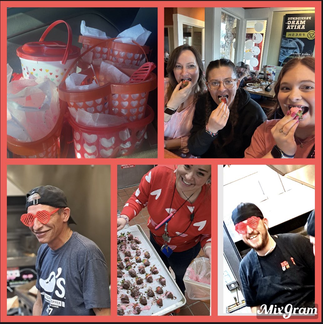 Valentine’s Day 2023 in the books! Peep the HOH having heart eyes all day. 😍 Still not sure who loved the chocolate covered strawberries more, the guests…… or the TM’s ❤️ #CGCLOVE #chilislove