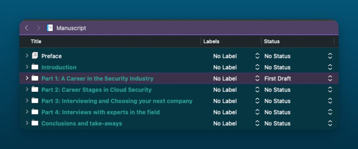 lancinimarco's tweet image. The first draft of Part 1 (out of 4) of &quot;The CloudSec Engineer&quot; is now complete! 🎉

I can&apos;t wait to share more with you soon. #thecloudsecengineer

engineer.cloudsecbooks.com
